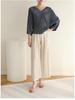 2026 Spring Miyake High-End Pleated Light Luxury Batwing Sleeve Slimming Top