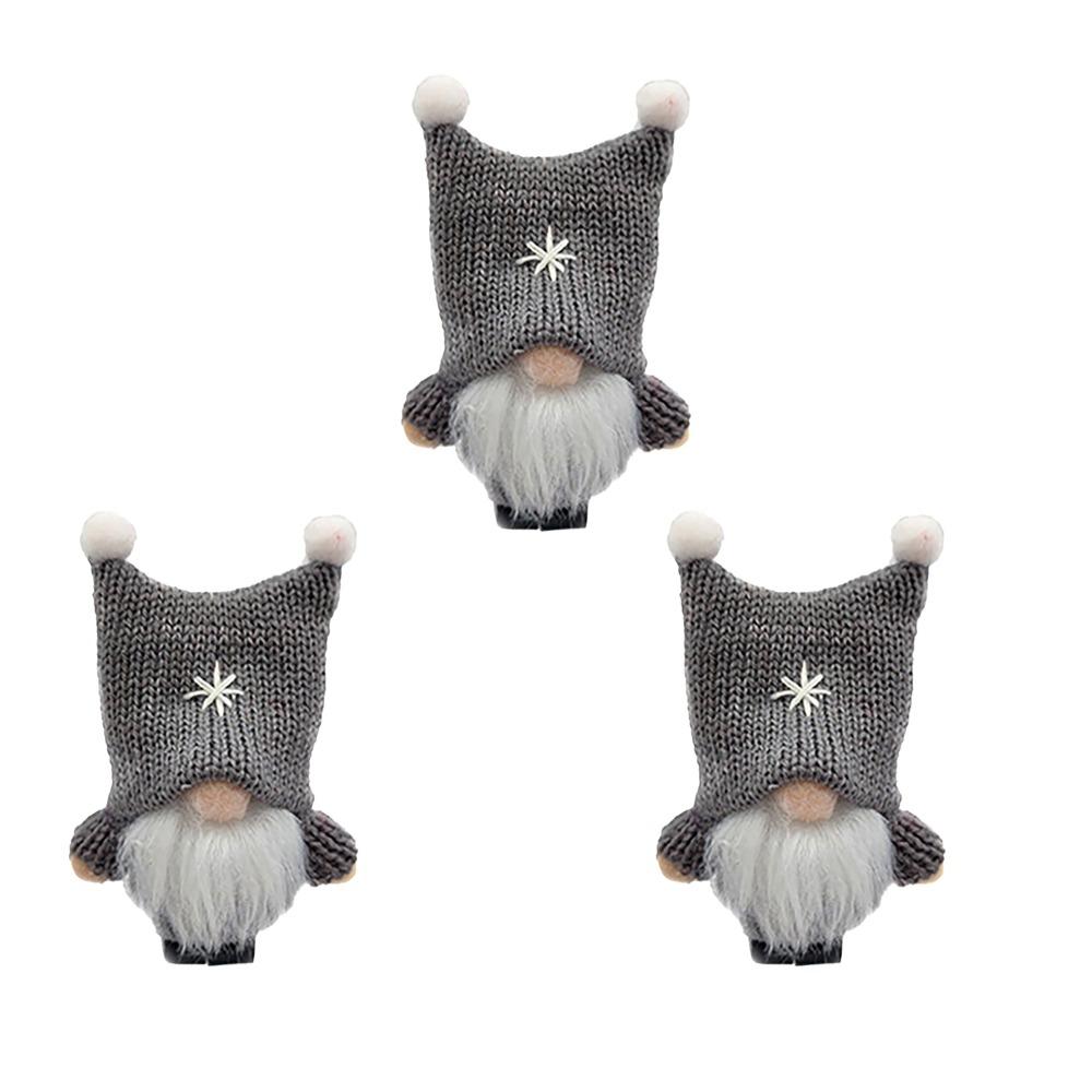 3 Pcs Mini Christmas Gnome Pendant Soft Elf Gnome Figurine Faceless Rudolph Pendant  Home Decor