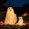 Figurine de Chien pour Halloween avec un Aspect Chaud Éclairé, Fonctionne à Piles, Accent d'Intérieur pour Étagère d'Entrée, Vitrine et Décoration de Fête à l'Intérieur