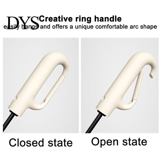 10 Ribs Umbrella Automatic Folding with Carabiner Handle, UV Rain Protection Travel Portable Sun Umbrella, Windproof 10-Rib for Women Men Lightweight