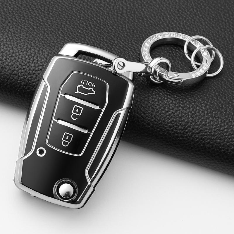 Soft Tpu Car Key Case Cover Shell For Ssangyong Kyron 2 Sanka Actyon Korando Tivoli 3 Buttons Smart Keyless Keychain Accessories