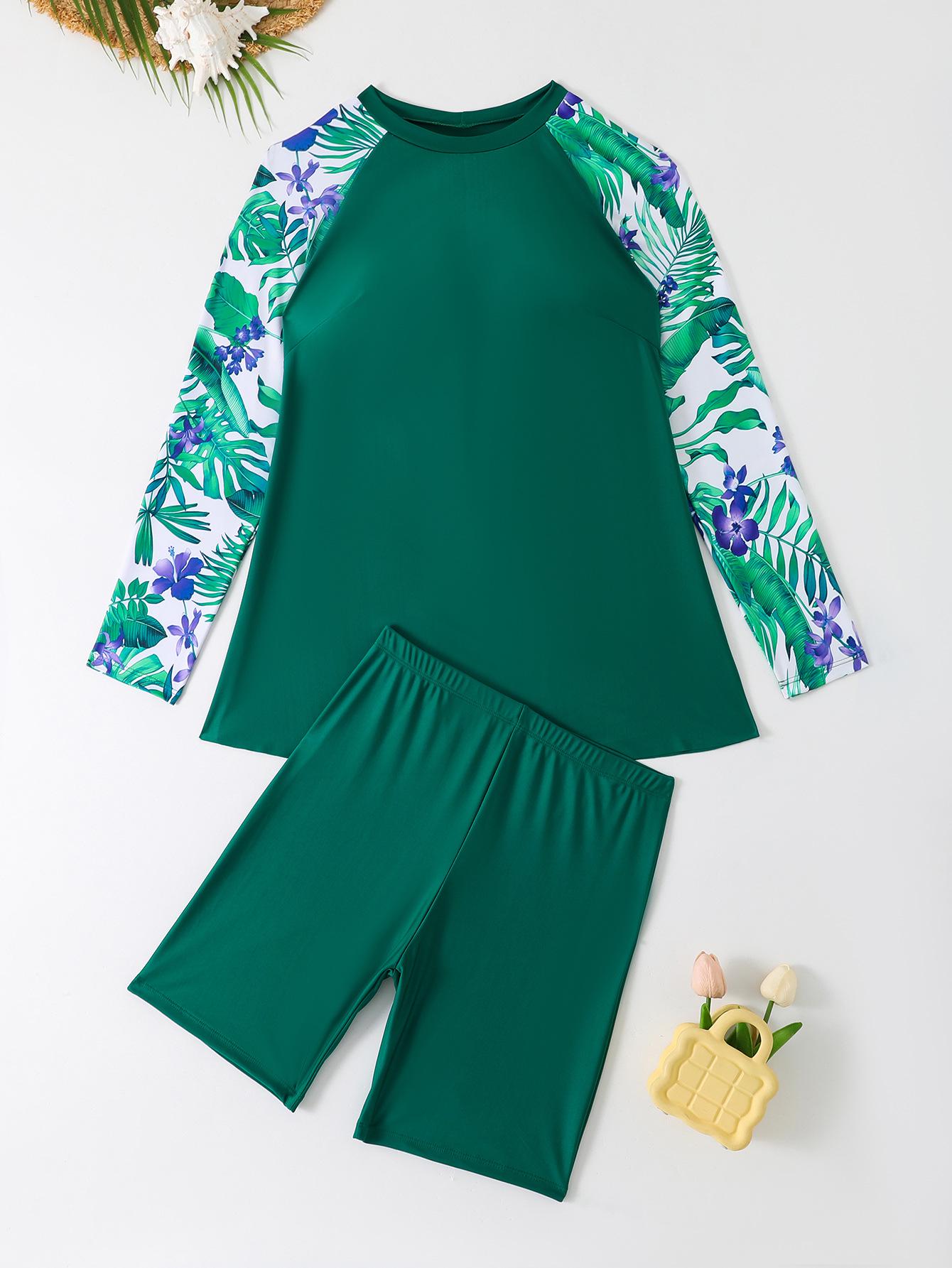 

Женский раздельный танкини для серфинга больших размеров с длинным рукавом, 2024 4XL зелёный