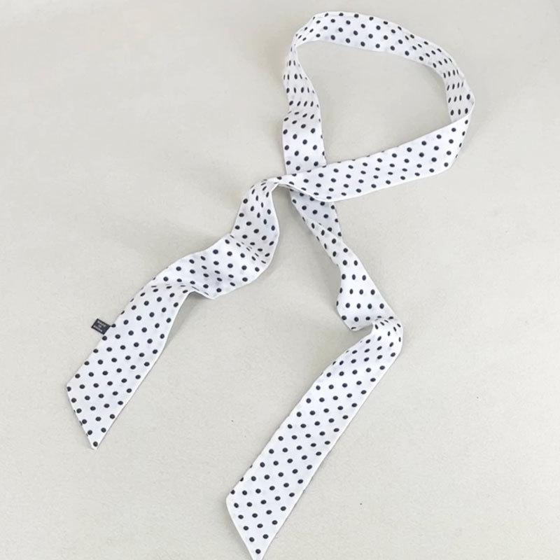 New Gradient Narrow Wide Wave Point Silk Scarf Women's Korean Edition Fashion Long Strip Multi Functional Decorative Belt Ribbon