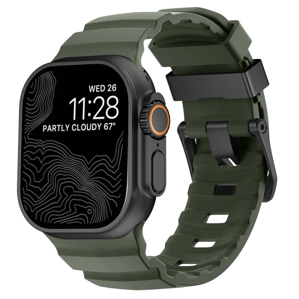 Trail Silicone Band for Apple Watch Ultra 3 2 49mm Strap 46mm 45mm 44mm Sport Bracelet for iWatch Series 11 10 Ultra 9 8 7 6 SE3