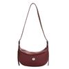 Large Capacity Vintage Shoulder Bag Korean Fashion Solid All-match Crossbody Bag Women's  New Oil Wax Leather Underarm Bag