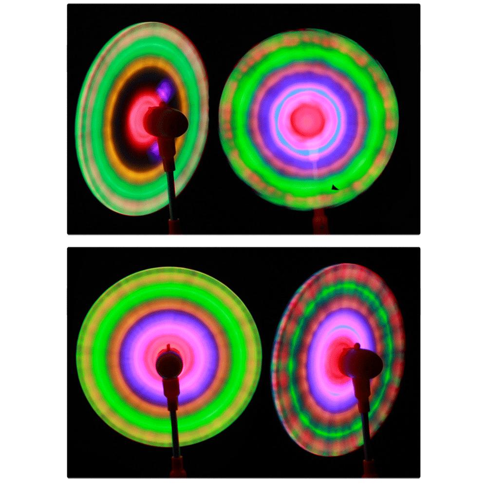 Led Magic Spinning Windmill Toy Creative Handheld Color Luminous Colorful Music Spinning Windmill Rotating Handle Child Classic