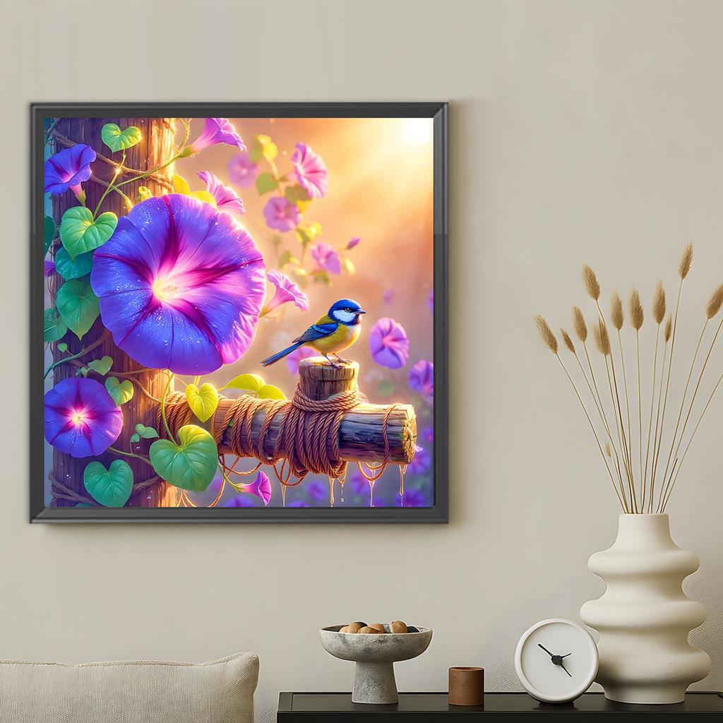Flowers DIY No Frame Acrylic Paint-By-Number Kit 40*40cm Canvas Acrylic Filling Painting Kit for Adults Gifts Home Decor