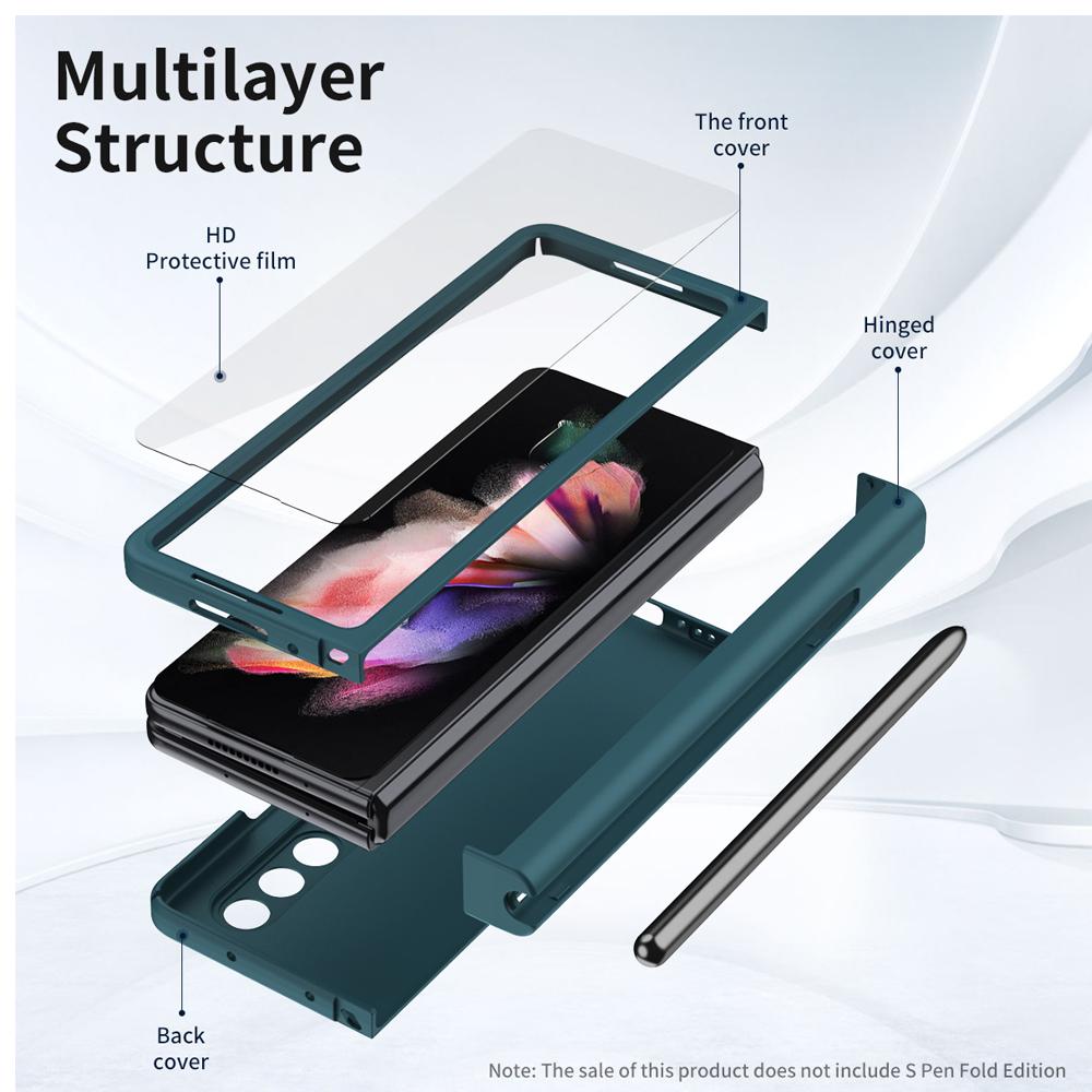 With Touch Pen Hinge Full Protection Capa For Samsung Galaxy Z Fold 4 5g Case Pen Slot Front Screen Glass Z Fold 4 Cover