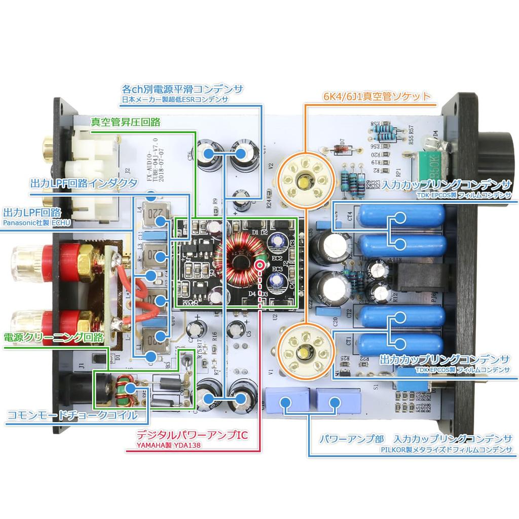 FX-AUDIO- TUBE-04J [Black] Vacuum Tube Hybrid Integrated Amplifier (Vacuum Tube + Digital Amplifier IC)