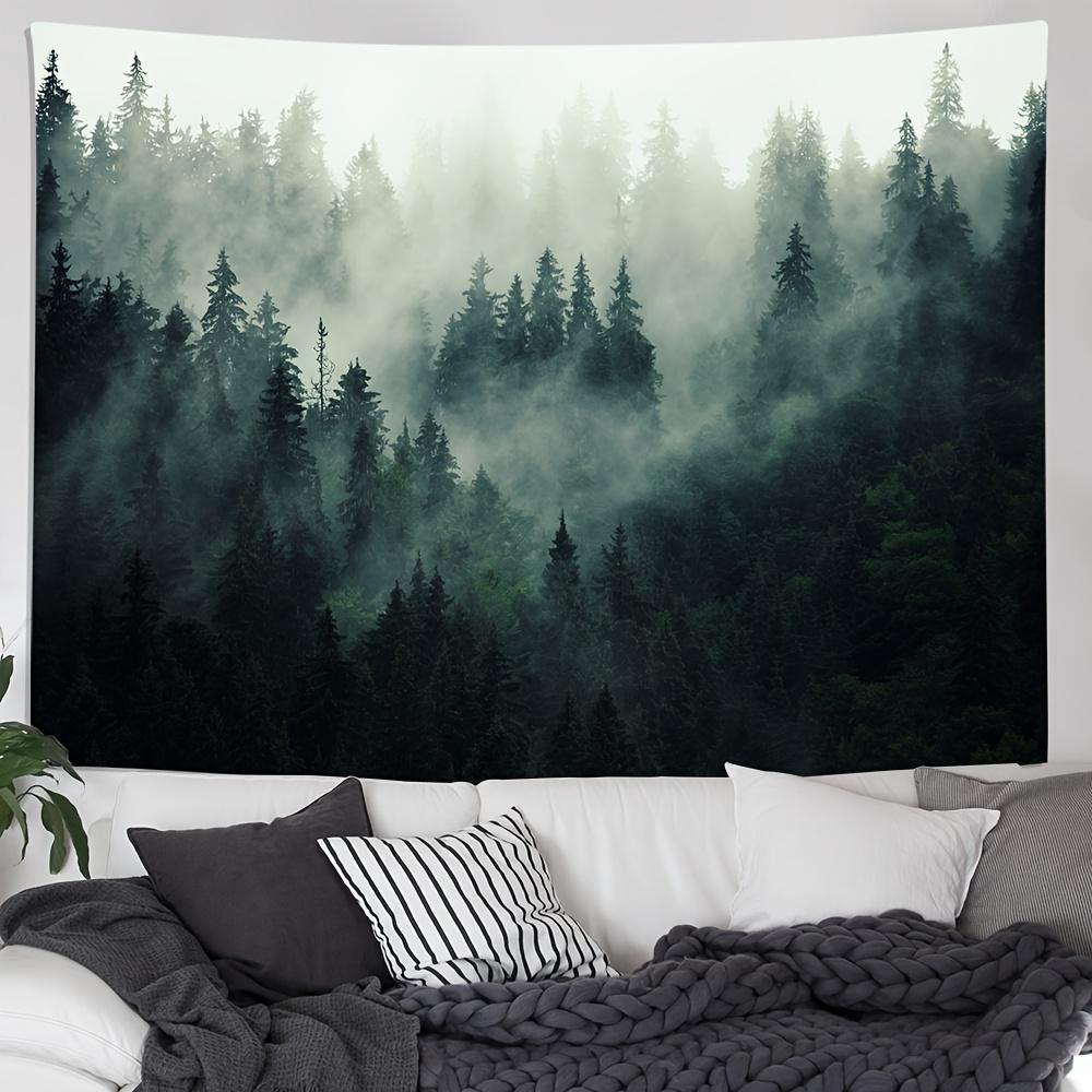 natural fog tree backing wall mounted living room bedroom office - harmonious mountain scenery forest decoration 150X100