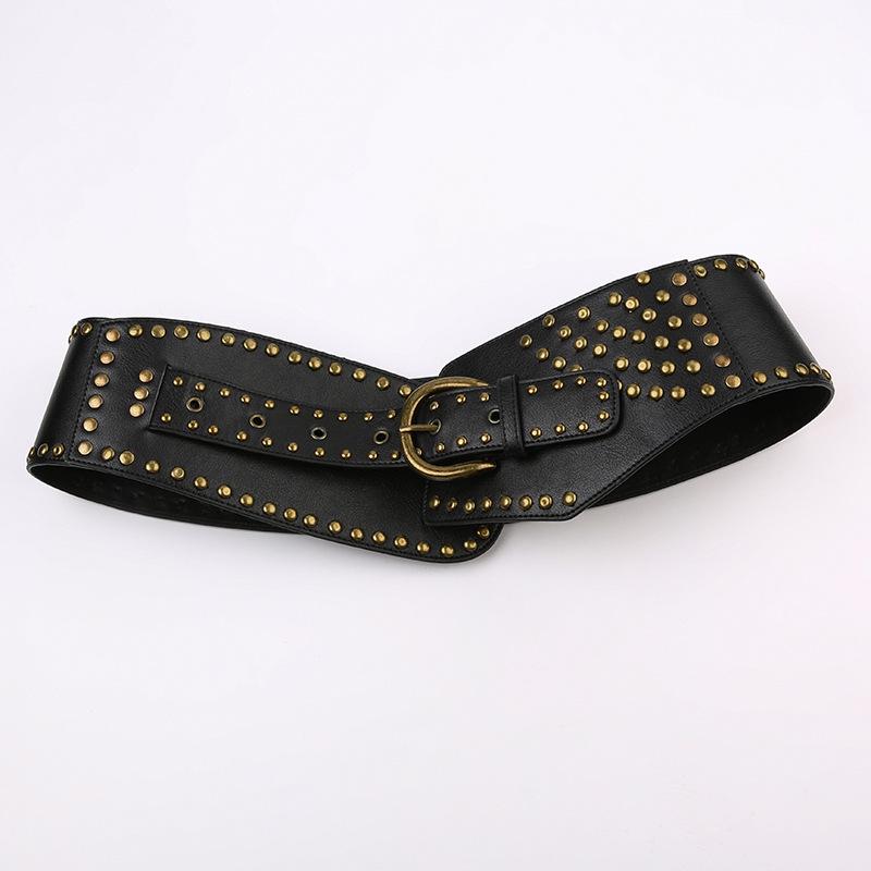 Retro Punk-stil perlebelte med uregelmessige maljer - Hot Girl Trend All-Match hult bredt belte