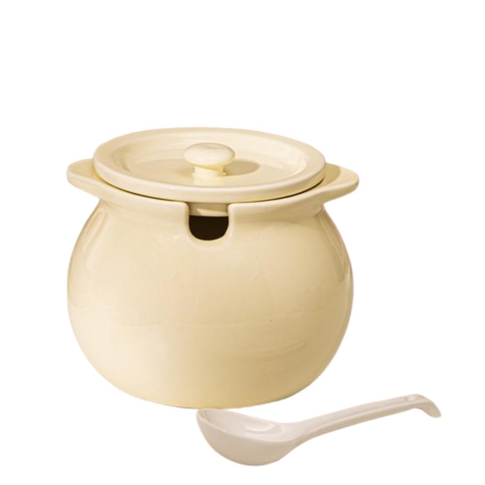 Dustproof Ceramic Lard Jar Large Capacity Condiment Container 3Size Spice Jars Salt/Sugar