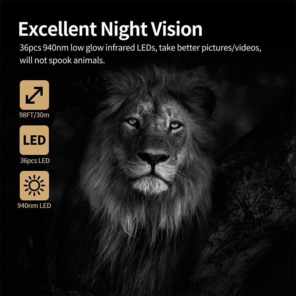 Outdoor Wifi Trail Kamera Bluetooth 4k 36mp Wild Kamera 940nm Nachtsicht Bewegung Aktiviert Wasserdichte Jagd Wildlife Cam