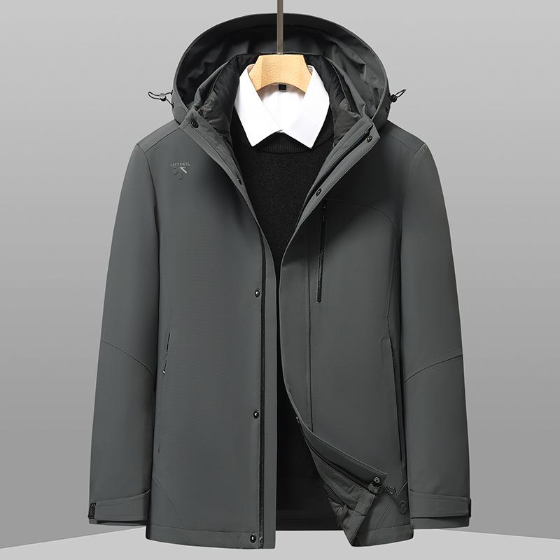 Men's Hooded Thickened Winter Coat with Detachable Liner - Warm Duck Down Jacket