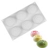 Soap Mould Round Whirlpool Silicone Rubber 6 Cavities Mousse Cake Baking Mold