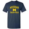 T-shirt da Gara di Atletica Leggera Michigan Wolverines con Logo ad Arco - Blu Navy