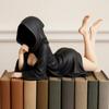 Halloween 3D Statua Misteriosa Gotica Vestito Nero Figura Regina Scultura per Libreria Statue Sedute Spettrali Ornamenti da Scrivania Regali
