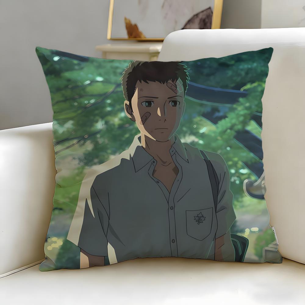 anime movie The Garden of Words Cushion Cover Soft EasyWash Pillow Case Versatile for Couch Bed Travel and Office
