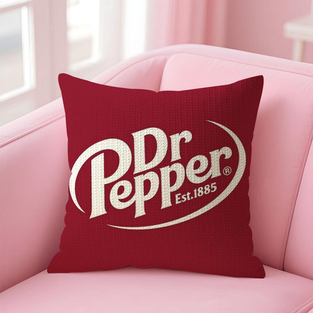 Cherry Drink D-Dr-P-Pepper Cushion Cover Natural Linen Pillow Case Double-Sided Print Decorative Sofa Pillowcase Home Decor Gift