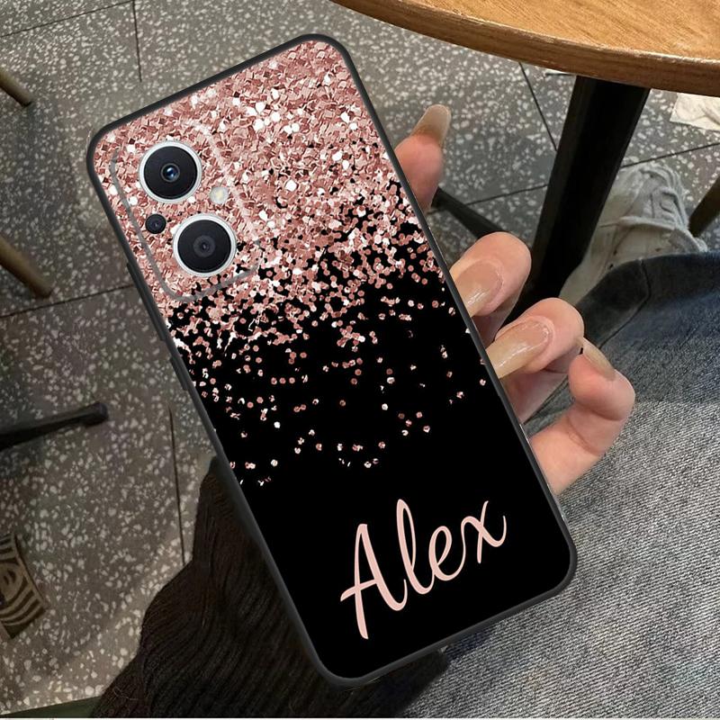 Bling Spersonalizowane Etui z Platerowanym Imieniem Dla OPPO Reno 8 7 6 5 4 Lite 2Z 4Z 5Z 8T 10 OPPO Find X5 X6 Pro X2 Lite X3 Neo Pokrowiec