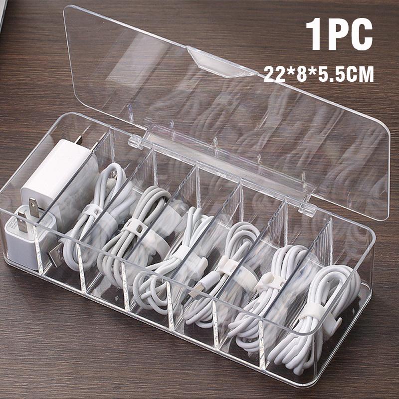 

Прозрачный пластиковый ящик для хранения линий передачи данных, органайзер для офисных принадлежностей, кабельный стол, канцелярские принадлежности, контейнер для хранения косметики