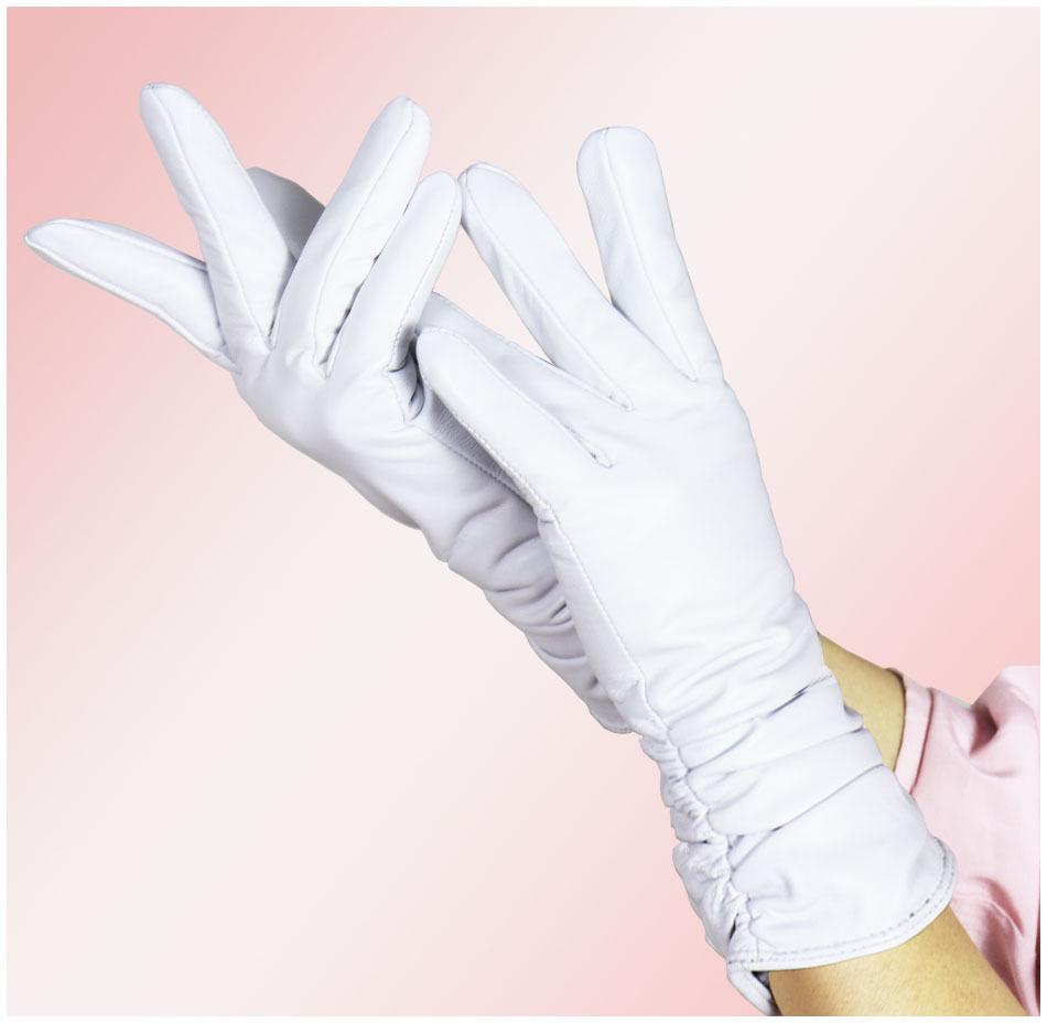 High-end Women's Long Black Leather Gloves - Touchscreen, Warm, Plus Velvet, for Autumn/Winter