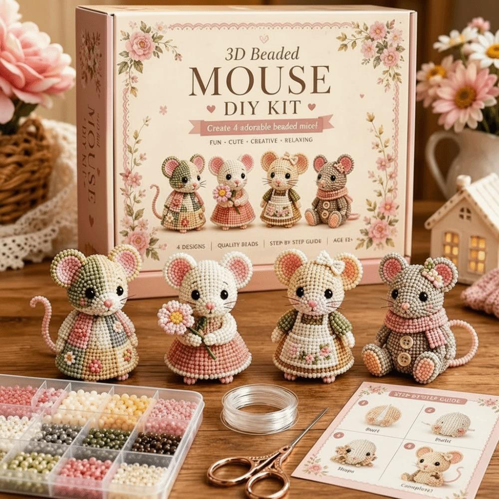 Cute Design Bead Weaving Kit Animal Shape Handmade Bead Art Kit DIY Bead Craft Kit Gift Giving Style-6