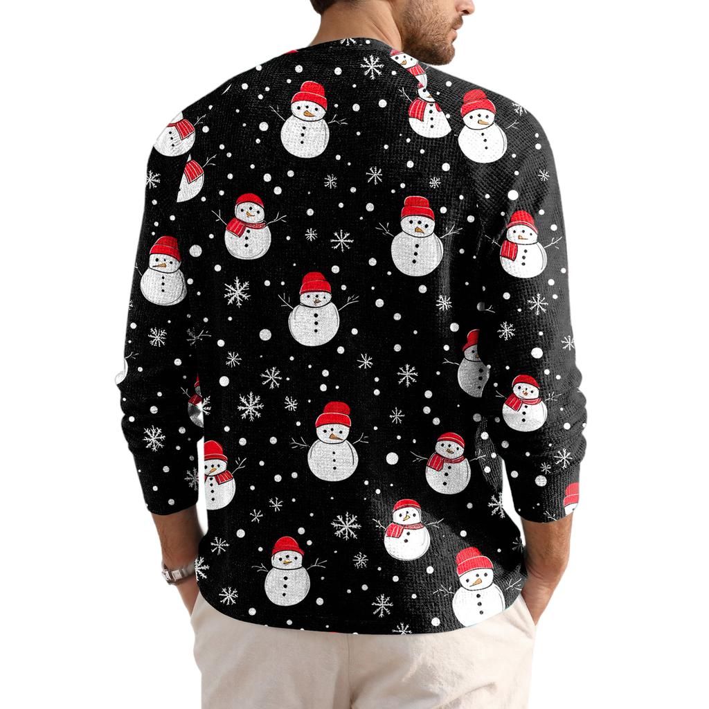 Men's Loose Casual Button Down Collar Long Sleeve Top