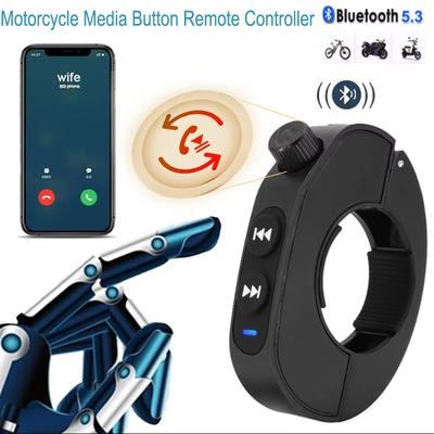 Bluetooth 5.3 Draadloze Afstandsbediening Voor Motorhelm Headset Fiets Stuur Media Controller Auto Stuurwiel Knoppen