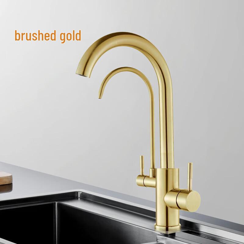 TLXT Deck Mounted Pull-Out Kitchen Faucet with Hot & Cold Water