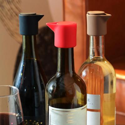 Silicone Wine Bottle Stopper Reusable Seal Cap for Red Wine Beer 7-Spiral Wine Cork with V-Shaped Pour Spout Air-Tight Preserver