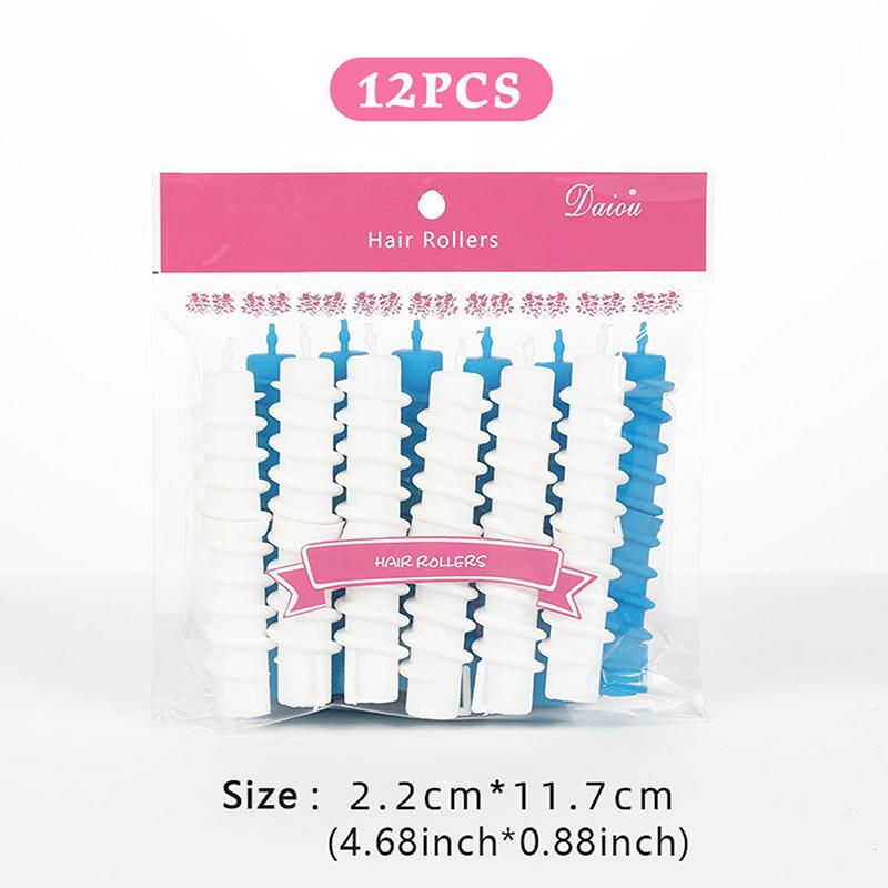 12Pcs Set Multi Hair Perm Rods Long Short Spiral Hair Curler Roller Hair Perm Rods Cold Perm Bar Hairdressing Styling Tool