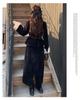 2025 Winter Women's Plus Size Slimming Fur Collar Jacket & Belted Skirt Set