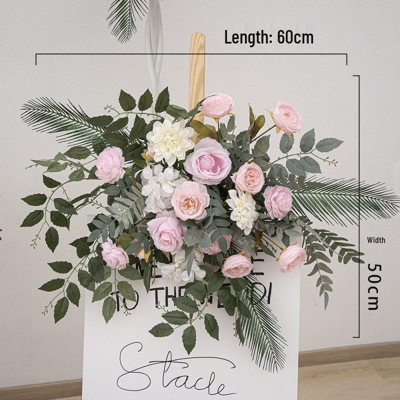 New Floral Ground Row Silk Flower Arrangement for Engagement & Wedding Decor - Large Size, Elegant Design