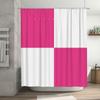 Bright Bath Shower Curtain Pink White Modern Design for Bathroom Decoration 72x84 Inches Waterproof Fabric with Plastic Eyelets