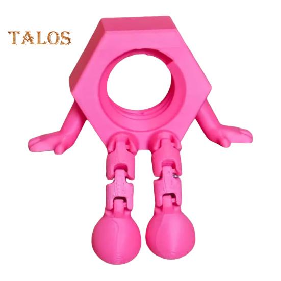 

1/2 шт. 3D-печатная фигурка болта-гайки с шарнирными ногами, подвижными суставами, мультяшная фигурка-винт, игрушка-статуэтка для домашнего офиса, украшение для рабочего стола, орнамент розовый