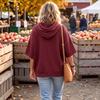 Women's Corduroy Hooded Sweatshirt Loose Fit Casual Pullover Top