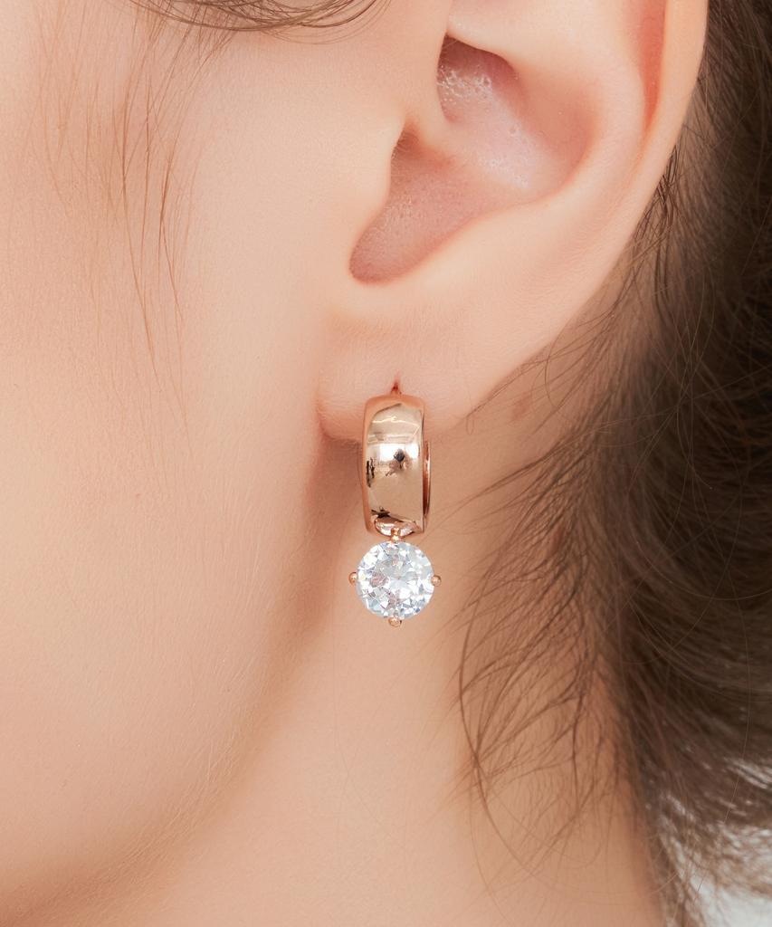 Geigerjewelry 18K Gf Rosé Solitaire One-Touch Earrings Gi8Kpee087