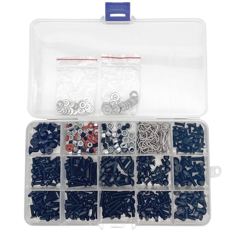 Kit di Viti RC da 520 Pezzi per 1:10 Modellini di Auto e Camion M3 M4 Elementi di Fissaggio