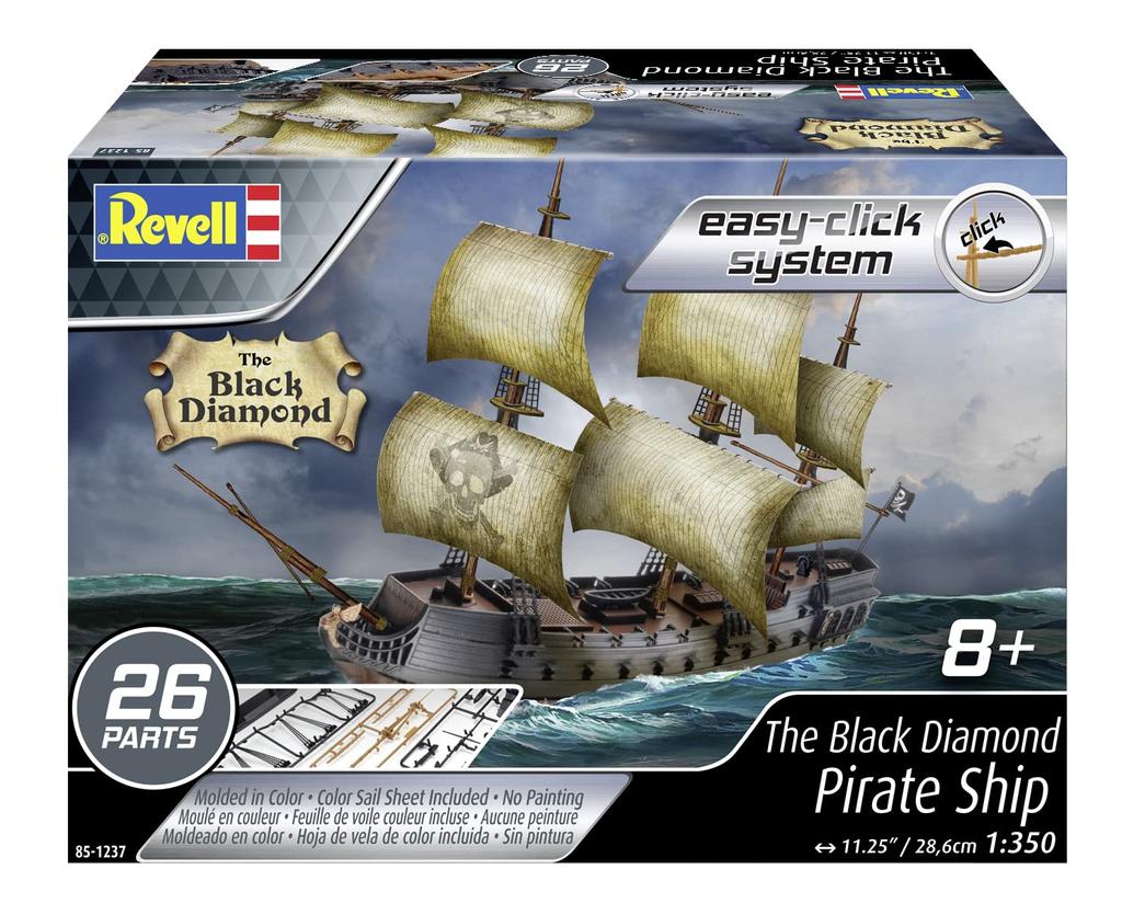 Level 2 EasyClick Model Kit Black Diamond Pirate Ship Scale Model 1/350