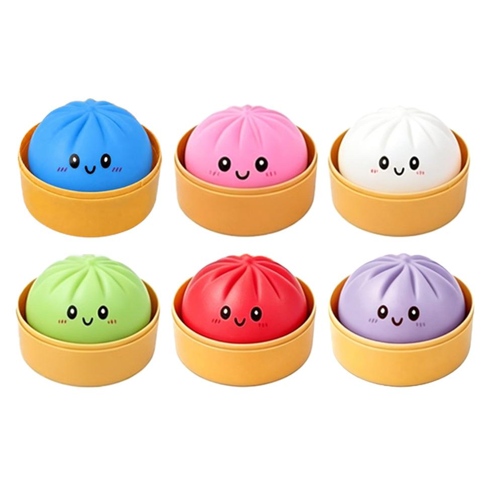 Tlakové knedlíky Knedlíkové squishies Roztomilá barevná houska Hračka pomalu se vracející Úleva od stresu Fidget hračka Pro děti Dospělé Antistresový dárek