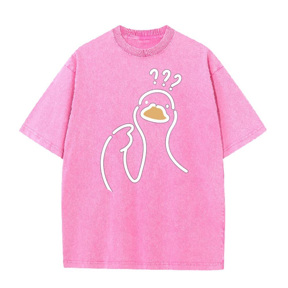 A Goose Full Of Doubts Graphic T-Shirt Summer O-Neck Short Sleeve Tee Retro Loose Casual Tops