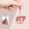 2D Flat Acrylic Keychain Cute Blue Icing Donut 67 Badminton Pattern Non-Fading Key Decor for Backpack Pendant