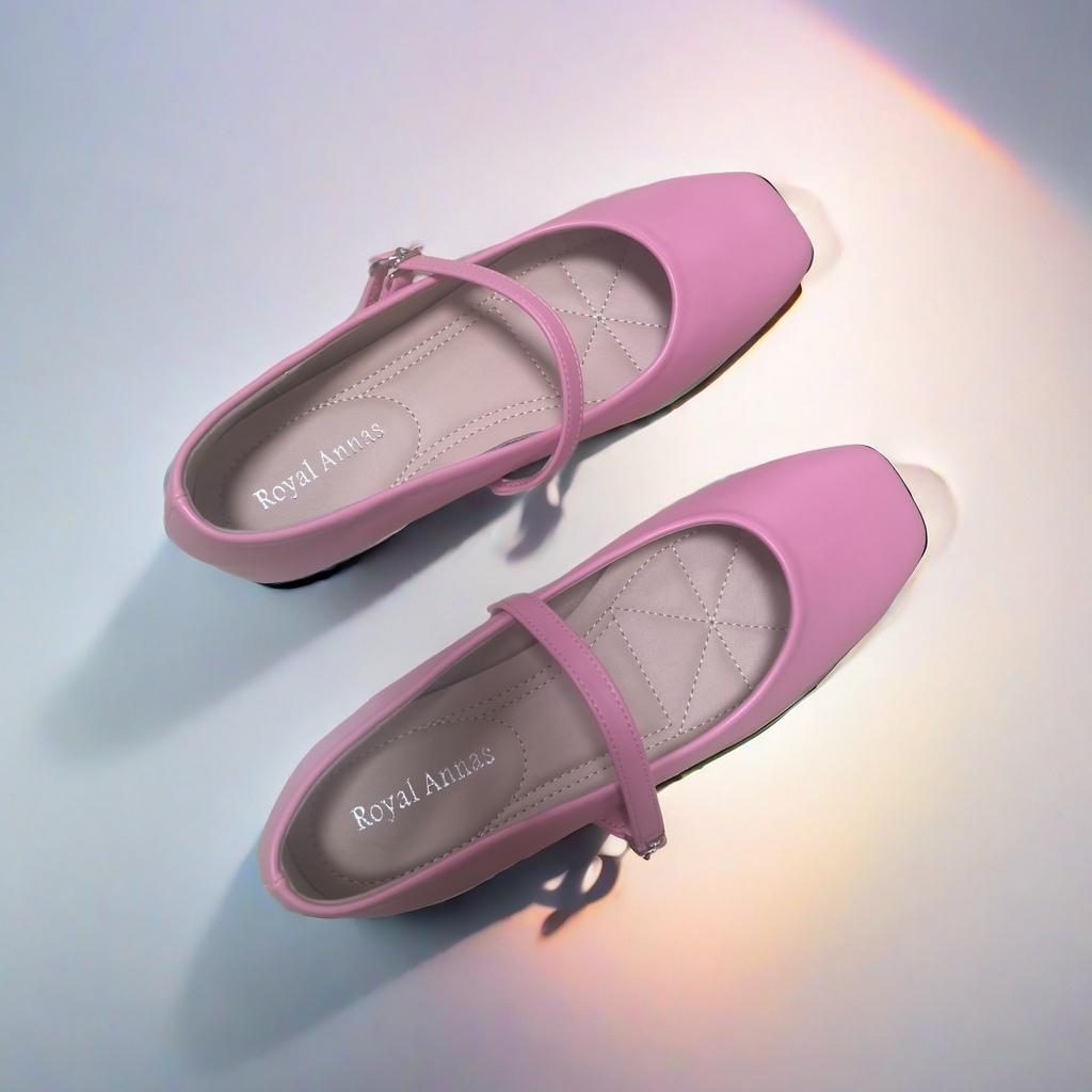 Fashion Flat Shoes for Women 2025 Spring and Autumn French Square Toe Silver Mary Jane Plus Size Women's Shoes Zapatos Mujer ladies