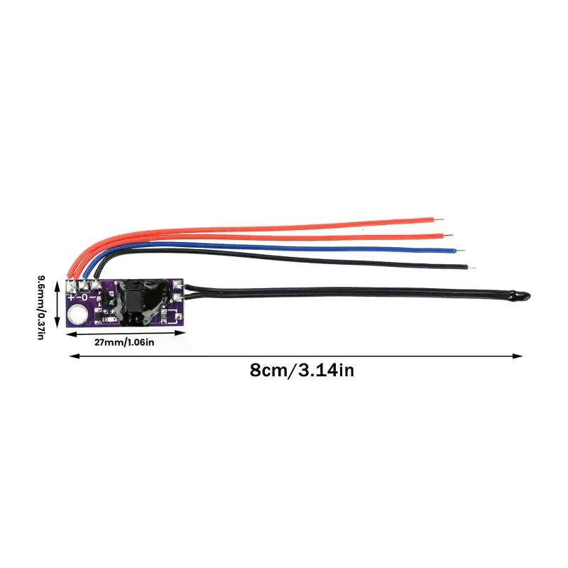 Auto Fan Controller for PC with Temp Probe, Compatible with 2-Wire 3-Wire Fans DC 5V 12V - Ideal for Router CPU Heatsinks
