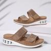 Casual Slippers Womens Shoes Plus Size Rhinestone Wedge Heels Air Cushion Slippers Womens