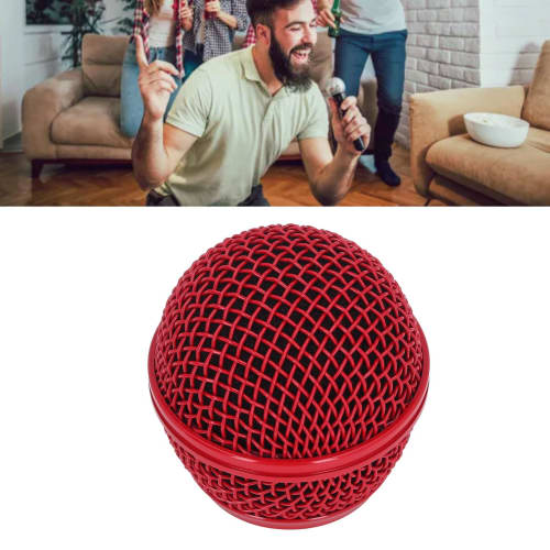 Replacement Microphone Grille, Rust-Resistant Mesh Microphone Grill Head with Stainless Steel Noise Reduction and Compact Built-in Foam Windscreen for