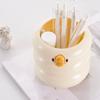 Large Capacity Pen Holder Cartoon Duck Desk Pen Holder Makeup Brush Organizer  Student Use
