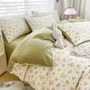 Washed Cotton and Linen Four-piece Set, Double-layer Yarn Quilt Cover, Bed Sheet, Dormitory Three-piece Set, Bedding