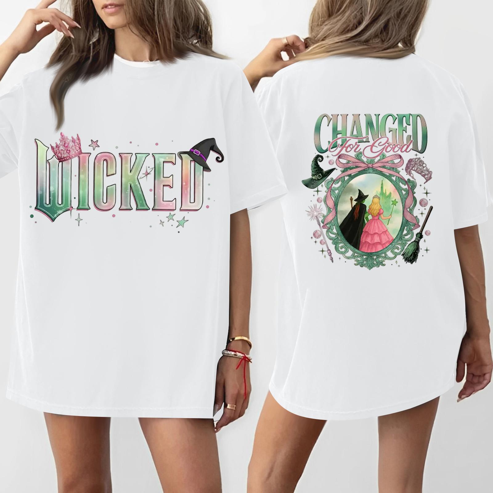 

Women s Casual Fashion Round Neck Printed Short Sleeve T-Shirt Top M белый